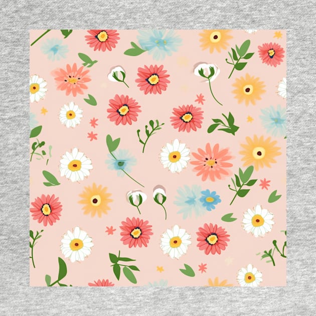 Blossoming Fashion: A Delicate Floral Fabric Pattern #2 by AntielARt